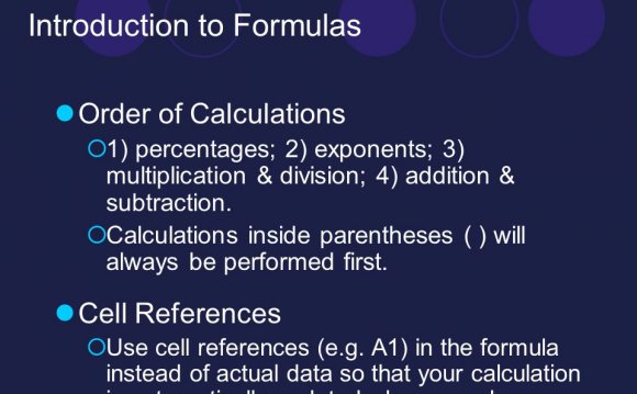 Introduction to Formulas Order