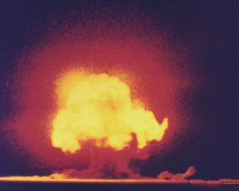 Alamogordo: first atomic bomb test, 1945 [Credit: Jack Aeby/Los Alamos National Laboratory]
