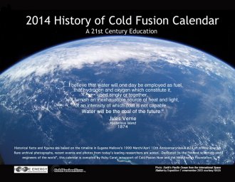 Front cover of 2014 History of Cold Fusion Calendar compiled by Ruby Carat.