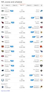 NFL Scores and Schedule