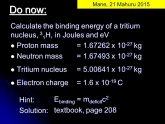 Binding energy of tritium